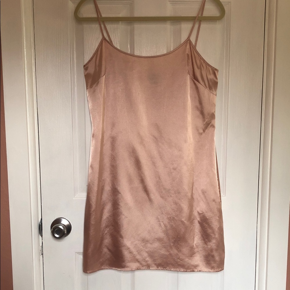 Pink Satin Slip Dress Size M by Bebe